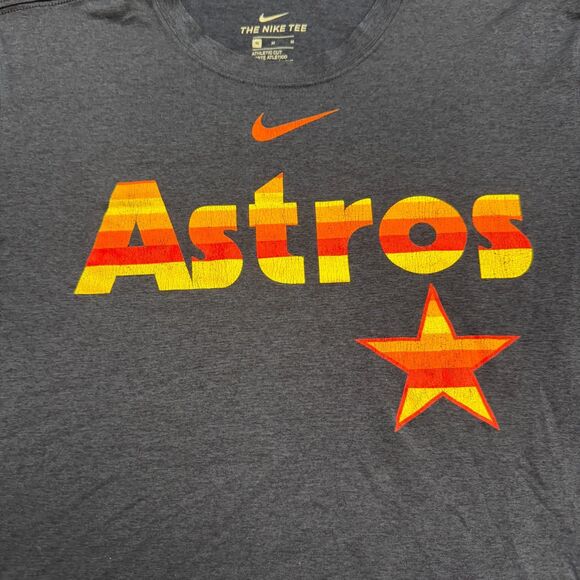 The Nike Tee Dri-Fit Houston Astros Graphic T-Shirt Mens Medium Blue Orange Top - Picture 4 of 11